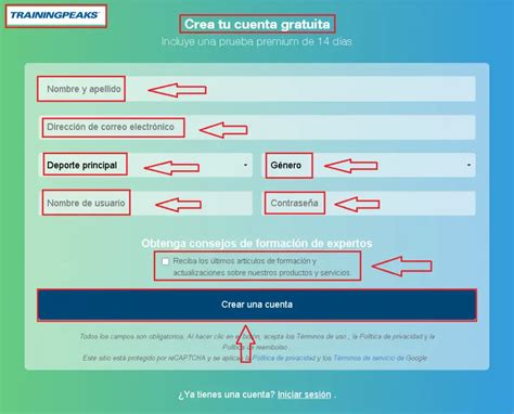 trainingpeaks iniciar sesión.